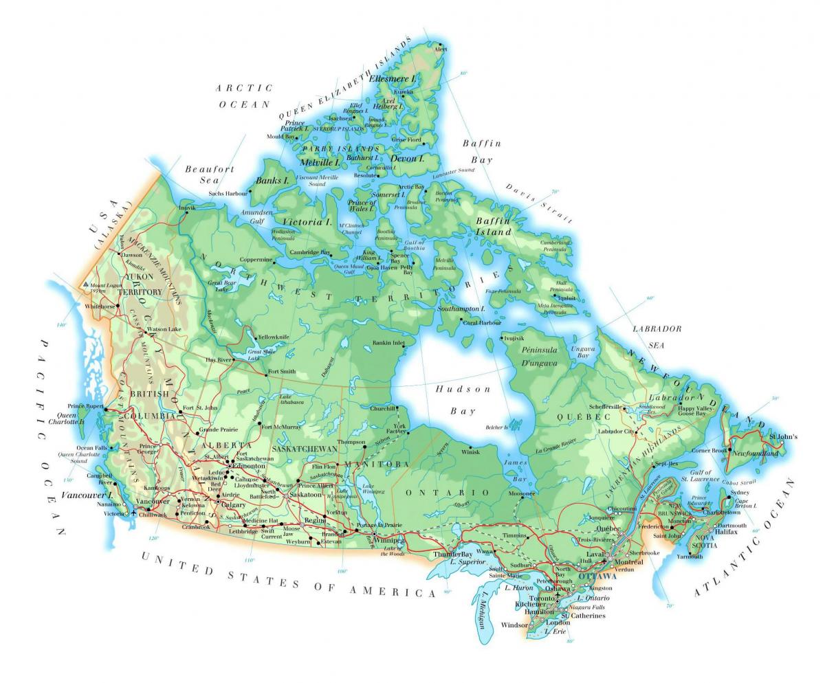 Kanadyjska mapa wysokościowa