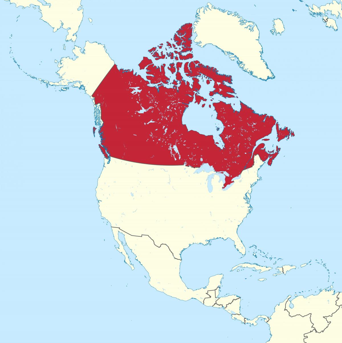 Położenie Kanady na mapie Ameryk