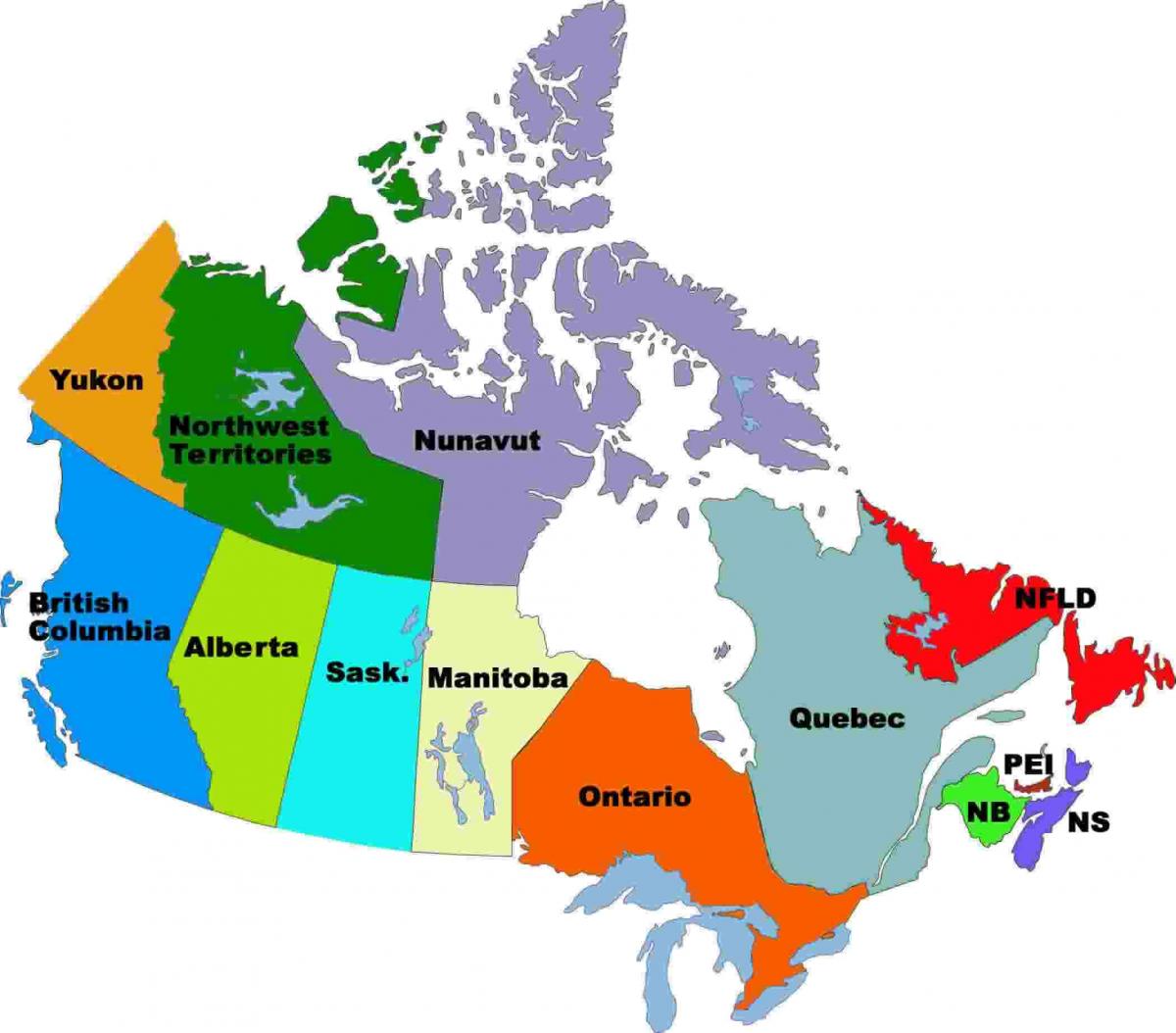 Mapa stanu Kanady