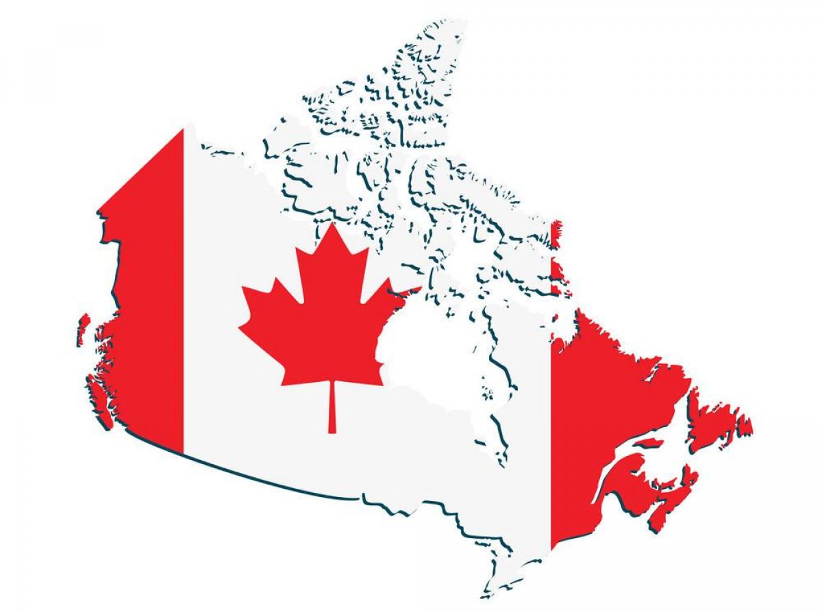 Mapa flagi Kanady