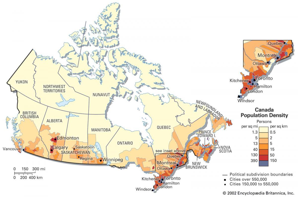 Kanadyjska mapa gęstości